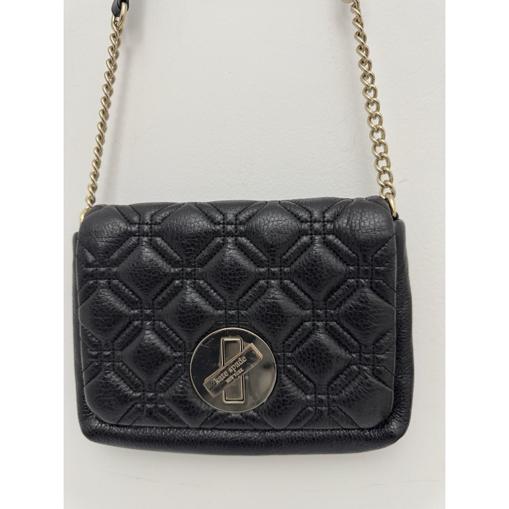 Kate Spade Astor Court Naomi Quilted Black Leather Crossbody Bag Shoulder Purse